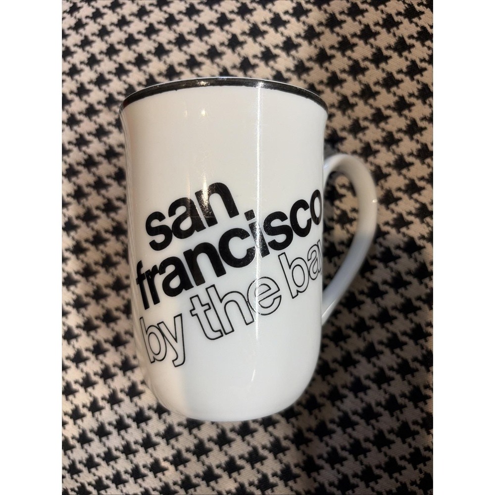 VTG San Francisco By the Bay By Royal‎ Crown Black White Coffee Cup Mug  ☕️